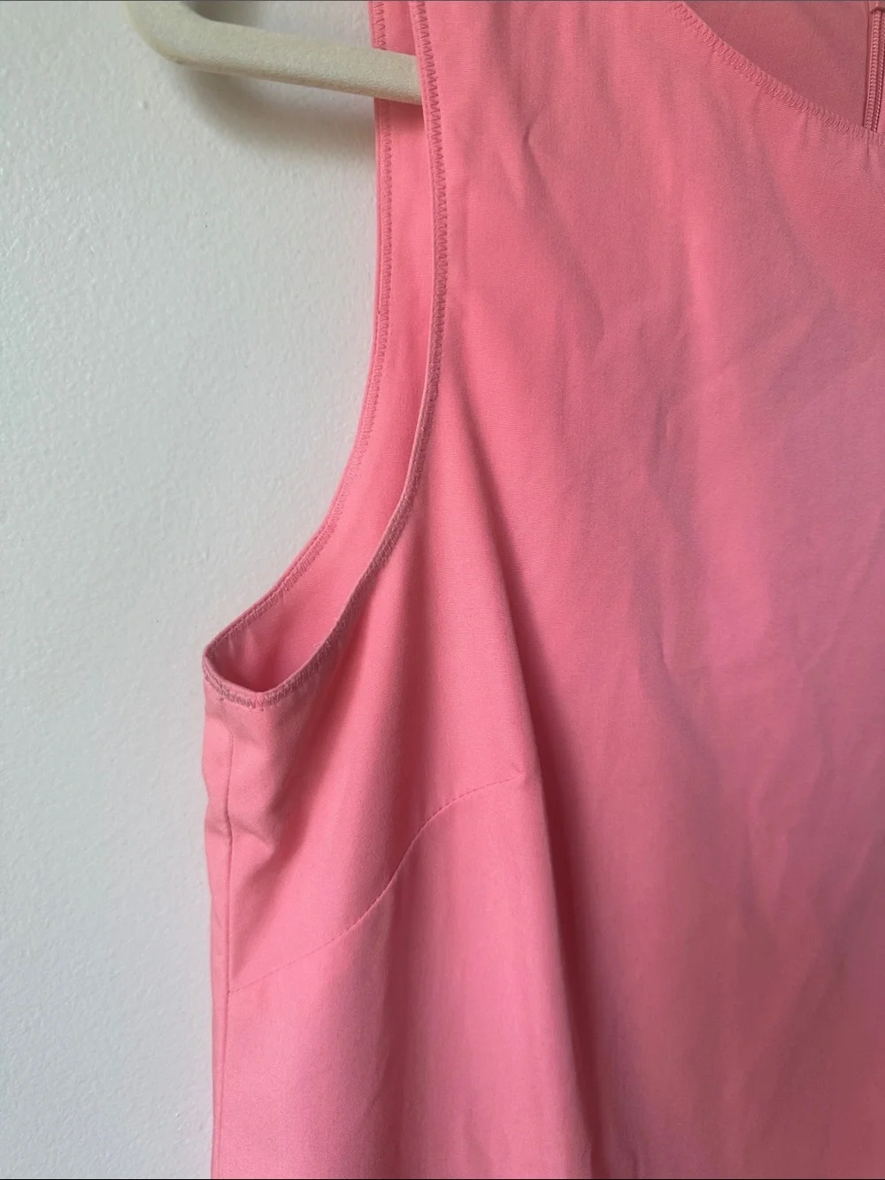 J. Crew Coral Pink Sleeveless Shift Dress with Ruffle Hem - SZ 6
